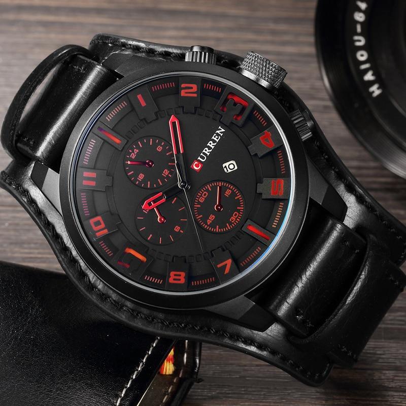 Army Leather Sports Wrist Watch Quartz Watches VANA Trade
