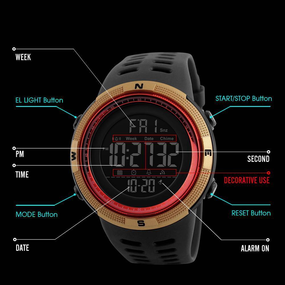 Army Outdoor Sports Wristwatch Digital Watches Skmei Focalprice Watch Store