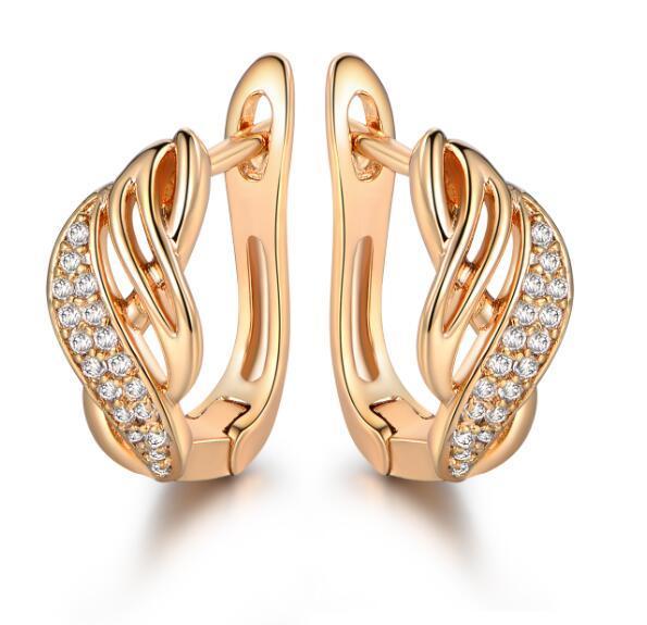 Austrian Crystal Hoop Delicate Earrings Hoop Earrings XIAGAO Official Store 18k gold plated