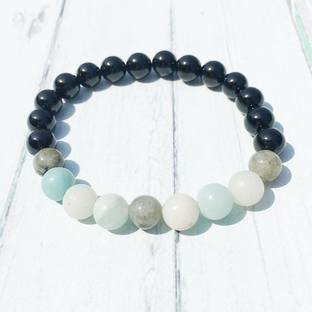 Beaded Intention Bracelet Crystal Jewelry Healing Shungite EMF Protection Strand Bracelets Ruberthen Official Store