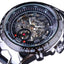 Bezel Golden Skeleton Design Waterproof Mechanical Watch For Men Mechanical Watches GMT Black Silver
