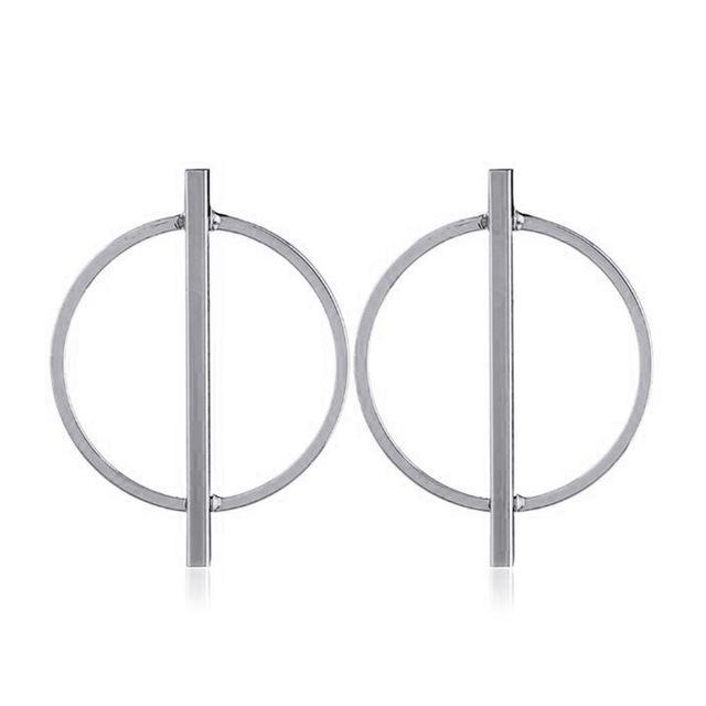 Big Hoop Circle Earrings Hoop Earrings RscvonM Official Store C1674-silver