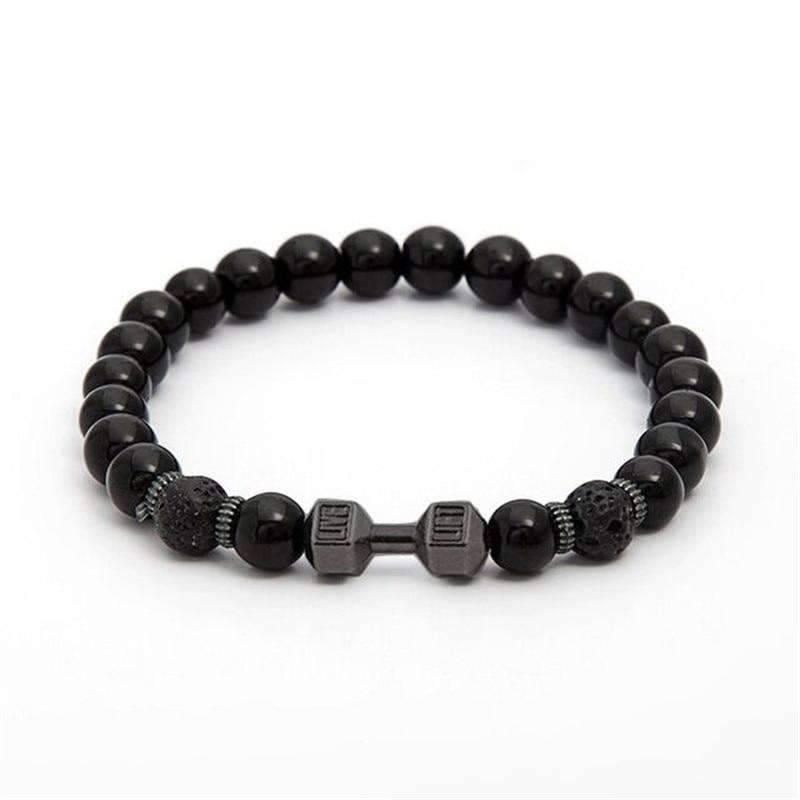 Black Hematite Bead Strand Bracelet For Men With Crown Strand Bracelets HelloLeo