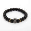 Black Hematite Bead Strand Bracelet For Men With Crown Strand Bracelets HelloLeo B020031