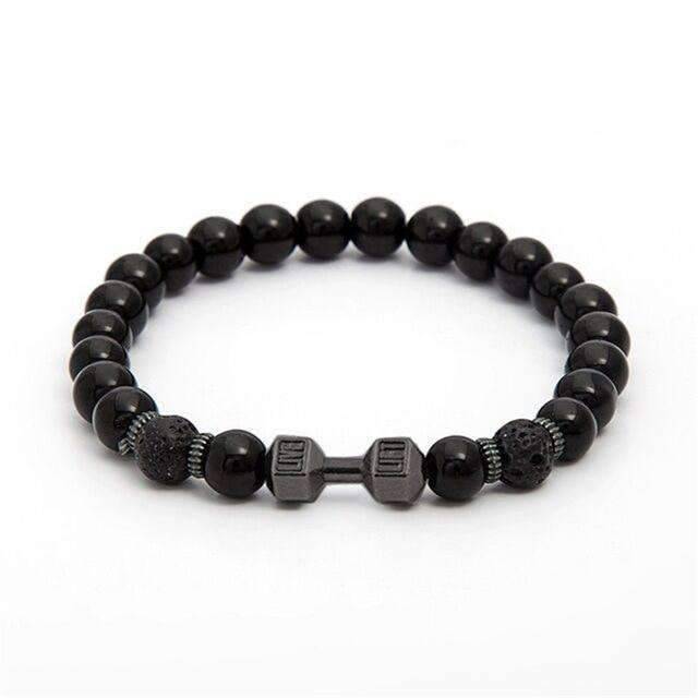 Black Hematite Bead Strand Bracelet For Men With Crown Strand Bracelets HelloLeo B0200335