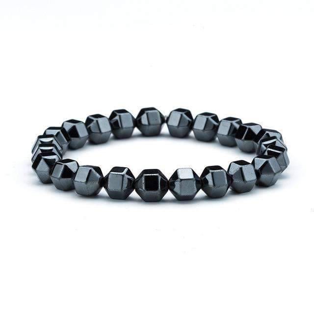 Black Hematite Bead Strand Bracelet For Men With Crown Strand Bracelets HelloLeo B020274