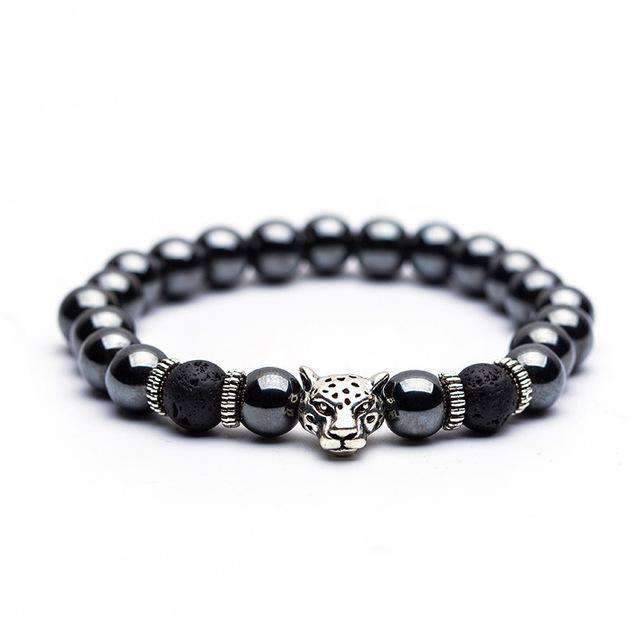 Black Hematite Bead Strand Bracelet For Men With Crown Strand Bracelets HelloLeo B020334