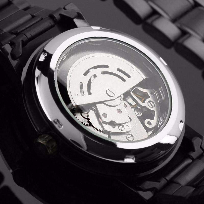 Black Skeleton Design Antique Automatic Men’s Mechanical Watch Mechanical Watches Chinese Watch factory