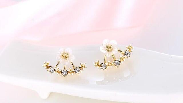 Blossoms Flower Shaped Stud Earrings for Women Stud Earrings SMJEL Official Store