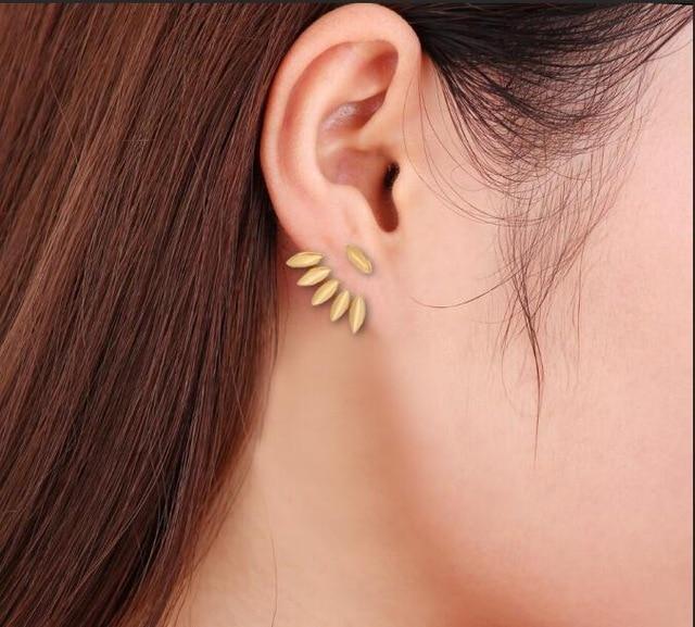 Blossoms Flower Shaped Stud Earrings for Women Stud Earrings SMJEL Official Store Gold ED155