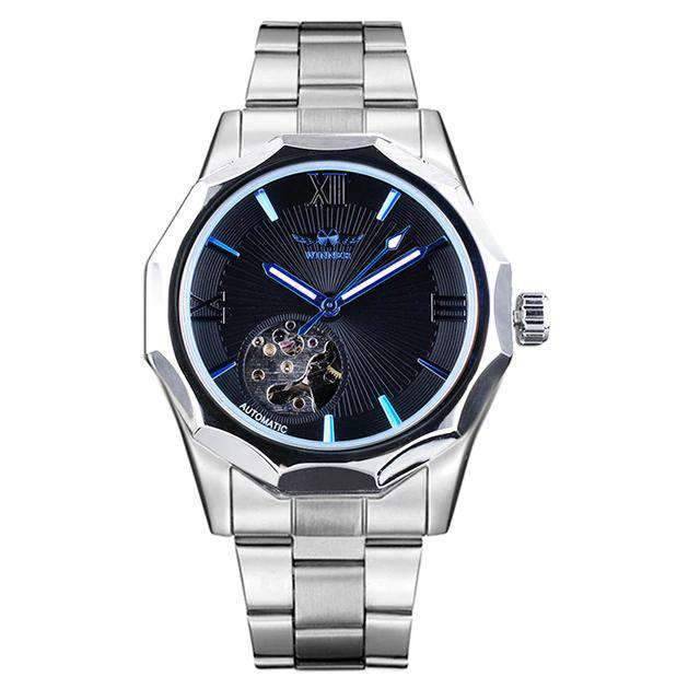 Blue Ocean Geometry Design Transparent Men's Mechanical Watch Mechanical Watches GMT