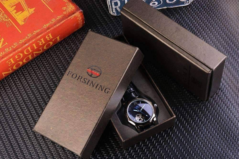 Blue Ocean Geometry Design Transparent Men's Mechanical Watch Mechanical Watches GMT