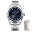 Blue Ocean Geometry Design Transparent Men's Mechanical Watch Mechanical Watches GMT Silver Blue without Box
