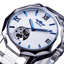 Blue Ocean Geometry Design Transparent Men's Mechanical Watch Mechanical Watches GMT Silver White With Box