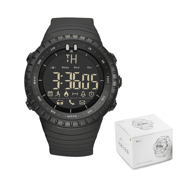 Bluetooth Fitness Tracker LED Display Digital Watch For Men Digital Watches OuYang Top Watch store Black with box