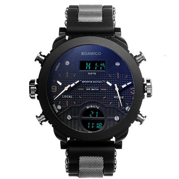 BOAMIGO 3 time zone military sports watches Sports Watches BOAMIGO Official Store gold