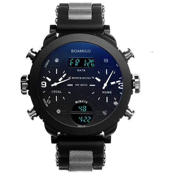 BOAMIGO 3 time zone military sports watches Sports Watches BOAMIGO Official Store white
