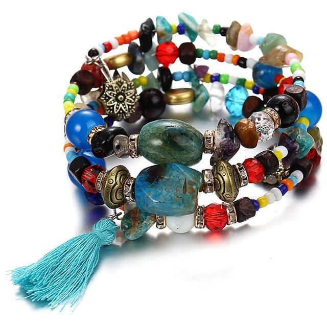 Bohemian Resin Stone Bead Bracelets for Women Strand Bracelets 17KM Official Store FCS50900
