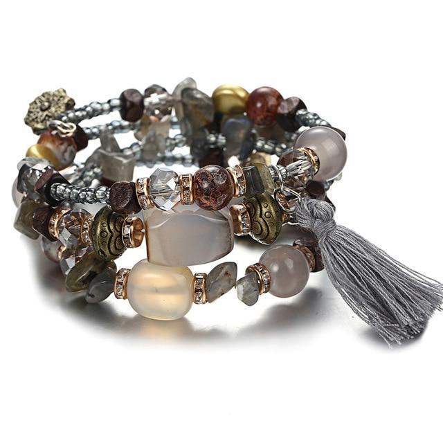 Bohemian Resin Stone Bead Bracelets for Women Strand Bracelets 17KM Official Store FCS50922