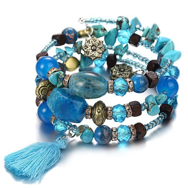 Bohemian Resin Stone Bead Bracelets for Women Strand Bracelets 17KM Official Store FCS50930