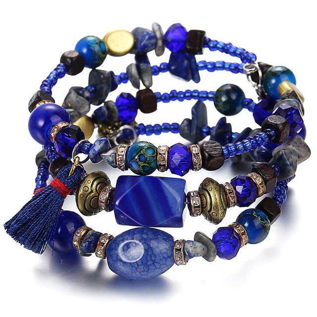 Bohemian Resin Stone Bead Bracelets for Women Strand Bracelets 17KM Official Store FCS50943