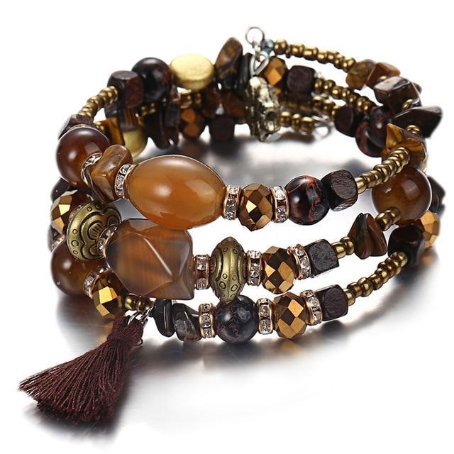 Bohemian Resin Stone Bead Bracelets for Women Strand Bracelets 17KM Official Store FCS50970