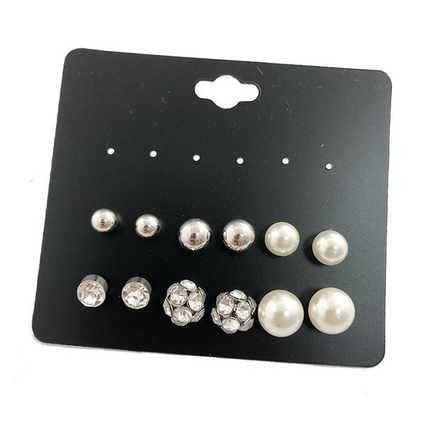 Brincos Mixed Crystal Stud Earrings Stud Earrings DanZe Accessories Store E0074