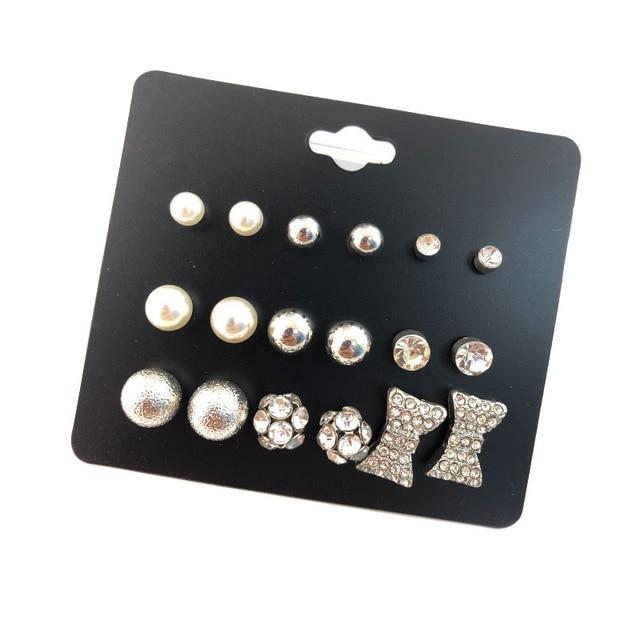 Brincos Mixed Crystal Stud Earrings Stud Earrings DanZe Accessories Store E0116