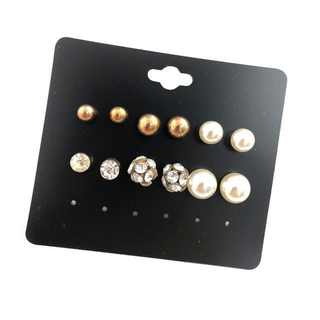 Brincos Mixed Crystal Stud Earrings Stud Earrings DanZe Accessories Store E0121