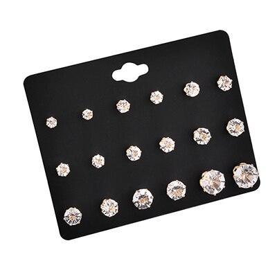 Brincos Mixed Crystal Stud Earrings Stud Earrings DanZe Accessories Store E0903-1