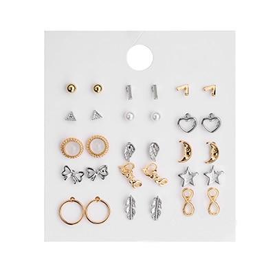 Brincos Mixed Crystal Stud Earrings Stud Earrings DanZe Accessories Store E0956