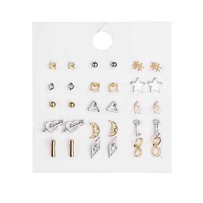 Brincos Mixed Crystal Stud Earrings Stud Earrings DanZe Accessories Store E0958