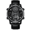Business Chronograph Luminous Leather Strap Men's Quartz Watch Quartz Watches KAT-WACH Official Store KT720black