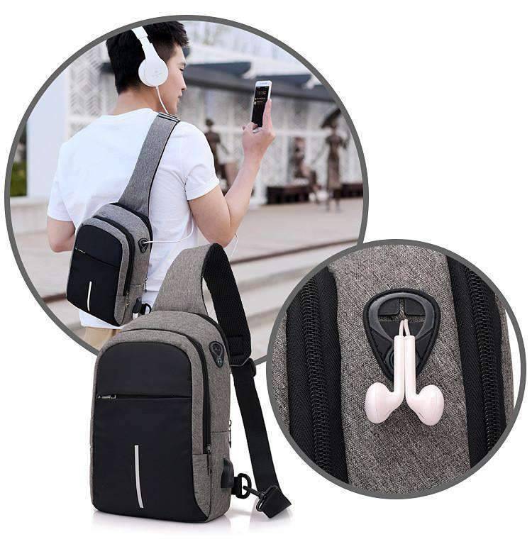 Business Style Oxford Solid Shoulder Crossbody Bag for Men Crossbody Bags Fengdong Company Store