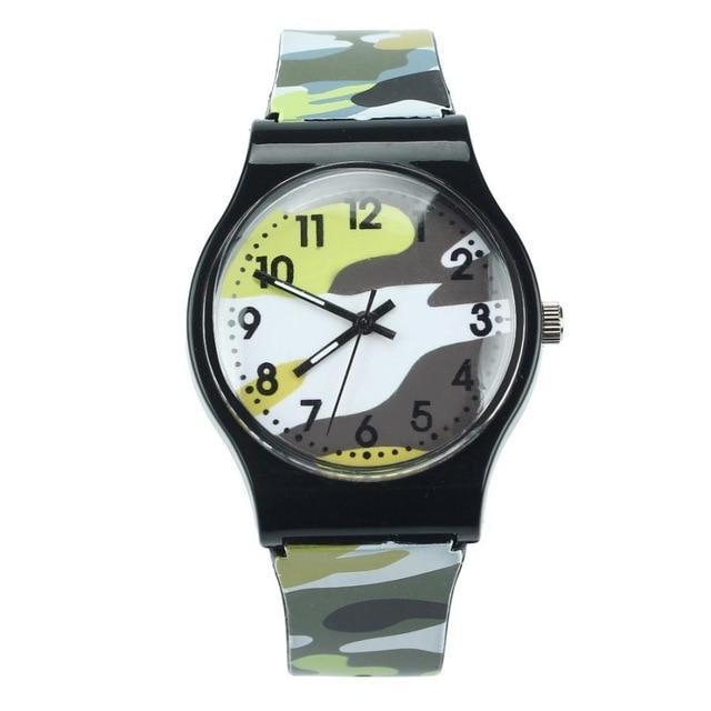 Camouflage Rubber Children Watches Children's Watches Shenzhen Sunshine Wholesale Co.,Ltd Yellow