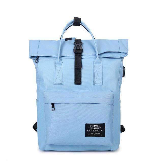 Canvas Nylon School Bag Zipper Laptop Backpacks for Women Backpacks Asm's Bag Store blue