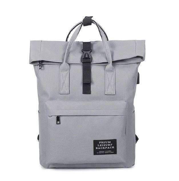 Canvas Nylon School Bag Zipper Laptop Backpacks for Women Backpacks Asm's Bag Store gray
