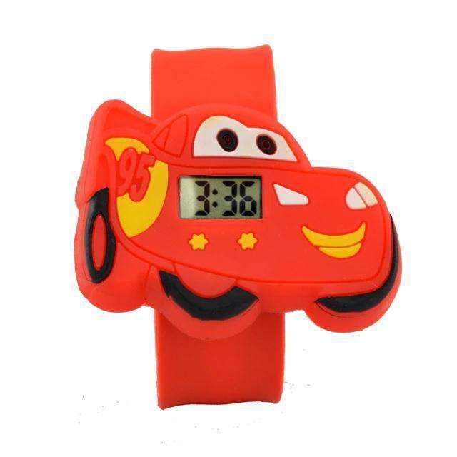 Cartoon Car Silicone Tape Patted Quartz Children’s Watch Children's Watches Li You 's Store digital red