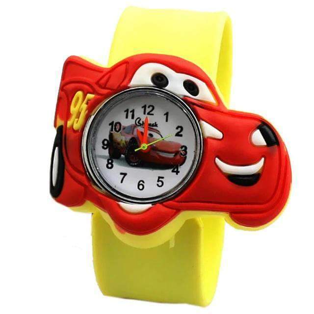 Cartoon Car Silicone Tape Patted Quartz Children’s Watch Children's Watches Li You 's Store YELLOW