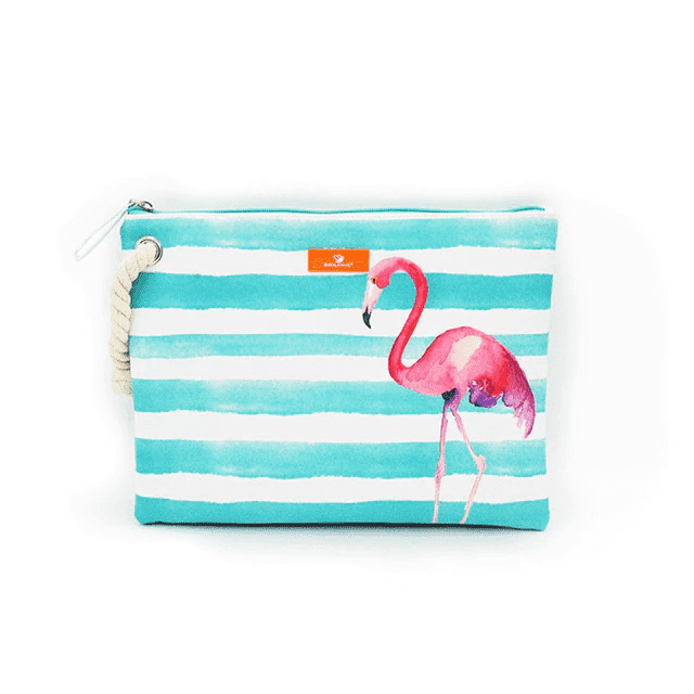 Cartoon Printing Wet Bikini Stripe Clutch Bag for Women Clutches BONAMIE Official Store Flamingo