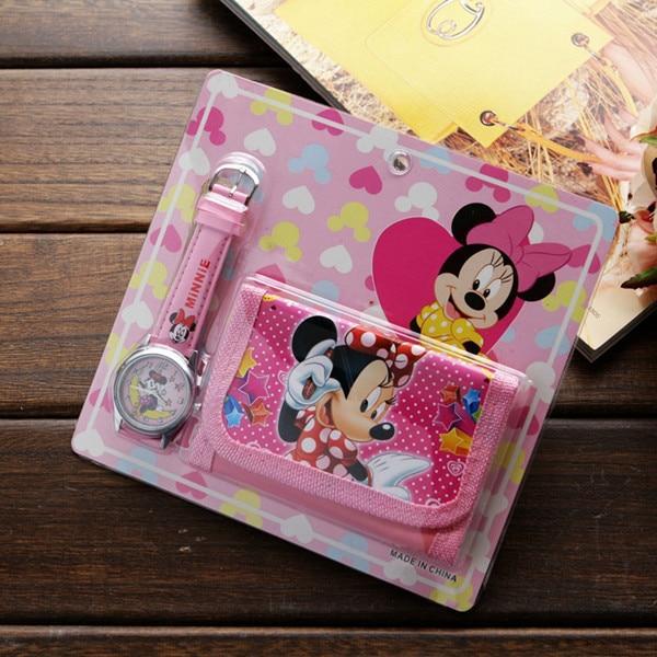 Cartoon Wallet Watch Set for Children Children's Watches Li You 's Store Pink Minnie