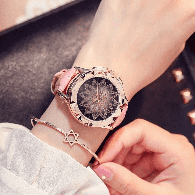 Casual Fashion Rose Gold Crystal Women's Bracelet Watch Women's Watches Dream-Watch Pink