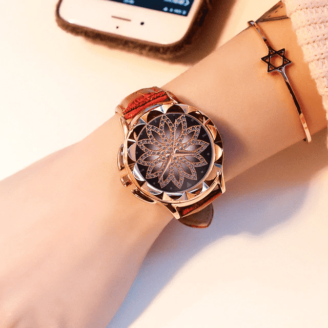 Casual Fashion Rose Gold Crystal Women's Bracelet Watch Women's Watches Dream-Watch Red