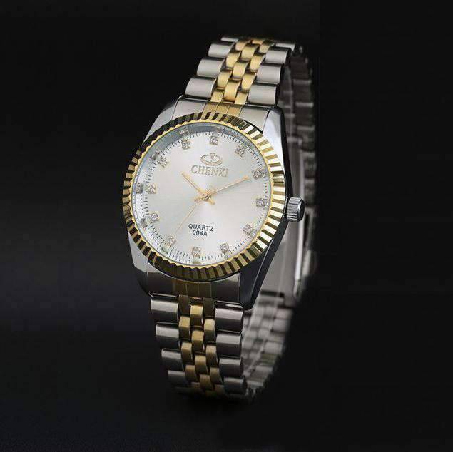 Casual Fashion Waterproof Leather Band Lover Watch Lover's Watches CHENXI Official Store Men White Dial
