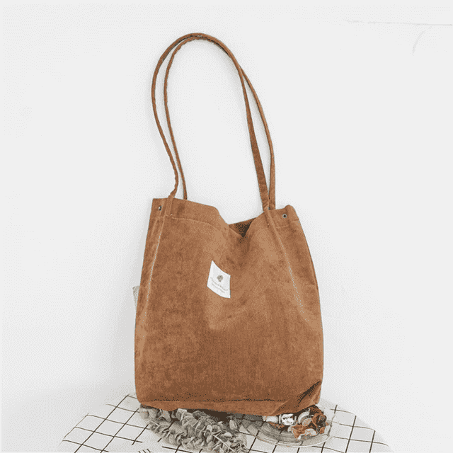 Casual Folding Reusable Cotton Shoulder Bag for Women Shoulder Bags Mary's Purse Store Dark Khaki