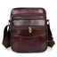 Casual Genuine Cow Leather Shoulder Crossbody Bag for Men Crossbody Bags Qibolu Official Store C Brownish Red