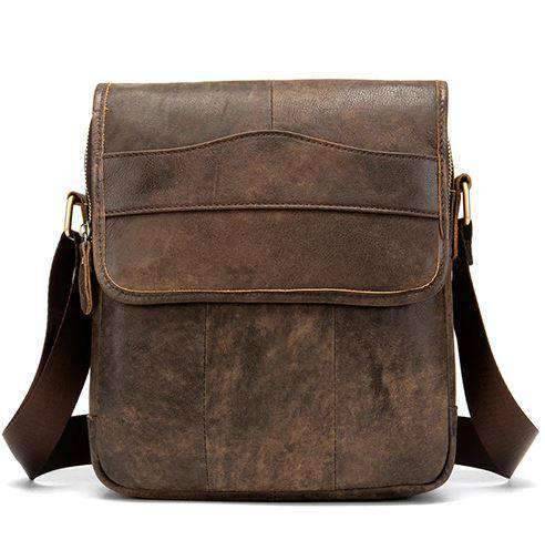 Casual Genuine Leather Small Flap Crossbody Bag for Men Crossbody Bags MVA Bags Factory Sell store 1121moshacoffee 27CM