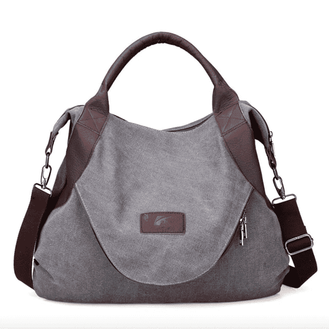Casual Large Capacity Leather Shoulder Bag for Women Shoulder Bags KVKY Factory Store gray-large