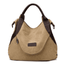 Casual Large Capacity Leather Shoulder Bag for Women Shoulder Bags KVKY Factory Store Khaki-large