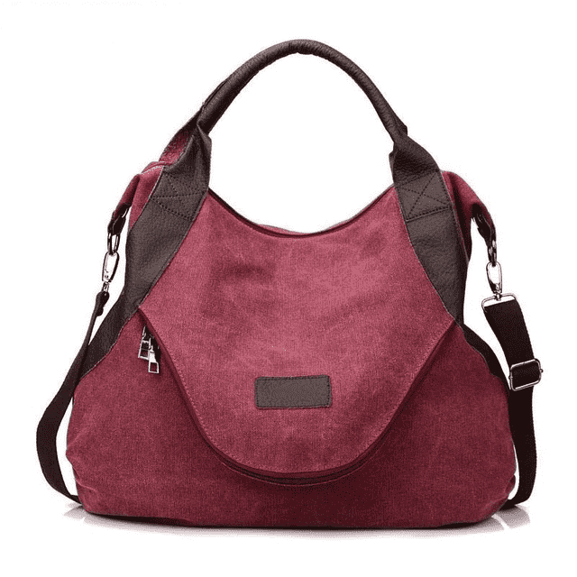 Casual Large Capacity Leather Shoulder Bag for Women Shoulder Bags KVKY Factory Store Wine red-large